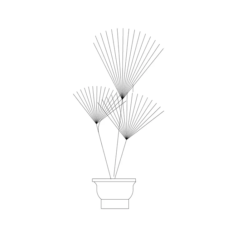 Medium Potted Plant 6 DWG CAD block thumbnail — trees & plants drawing