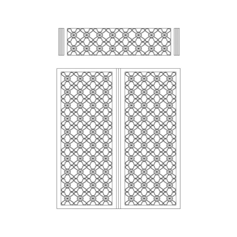 Mesh Iron Gate DWG CAD block thumbnail — outdoor drawing