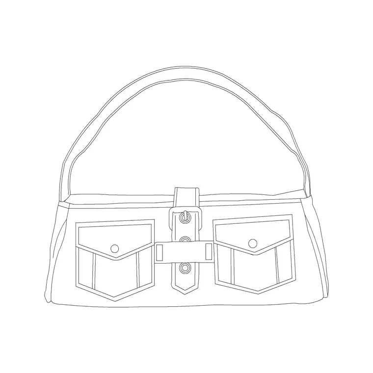 Messenger Bag 2 DWG CAD block thumbnail — accessories drawing