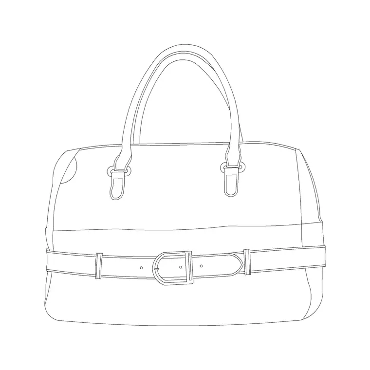 Messenger Bag DWG CAD block thumbnail — accessories drawing