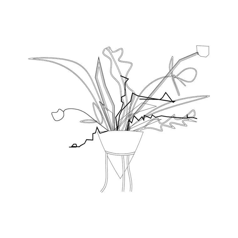 Metal Indoor Plants DWG CAD block thumbnail — trees & plants drawing