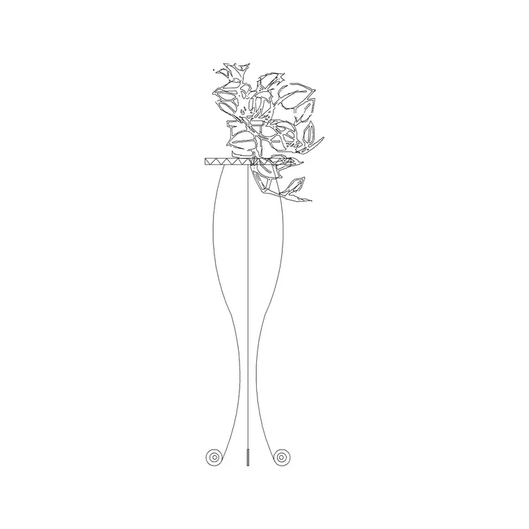 Metal Pots DWG CAD block thumbnail — trees & plants drawing