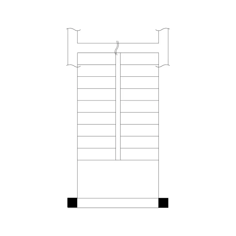 Metal Staircase Dog Leg Plan 2 DWG CAD block thumbnail — stairs drawing