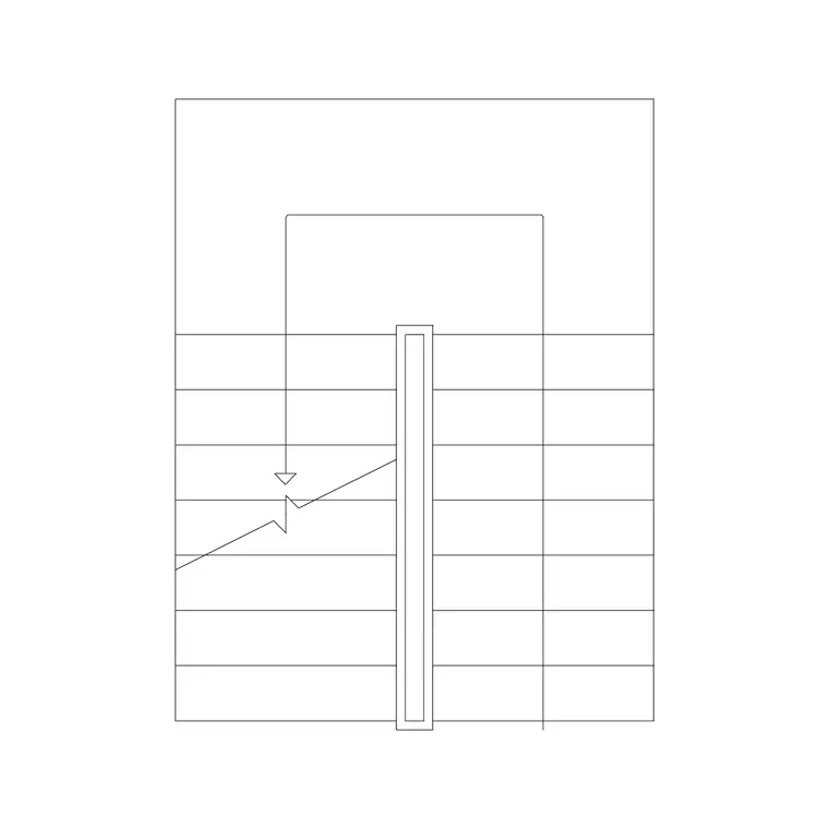 Metal Staircase Dog Leg Plan 3 DWG CAD block thumbnail — stairs drawing