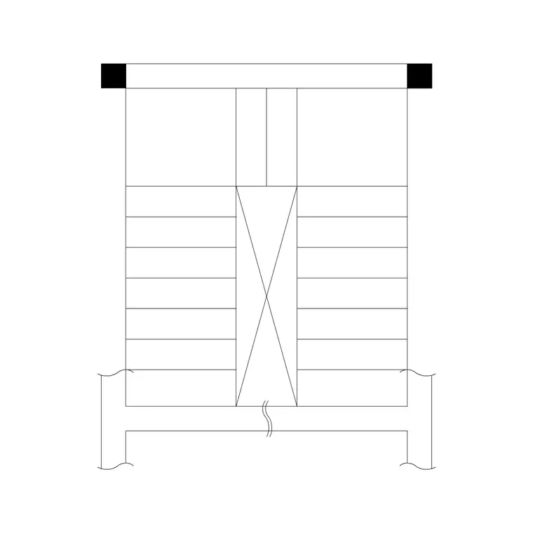 Metal Staircase Dog Leg Plan DWG CAD block thumbnail — stairs drawing
