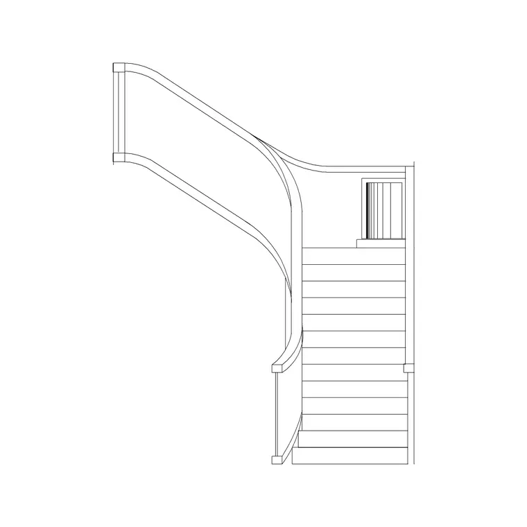 Metal Staircase Front Elevation 2 DWG CAD block thumbnail — stairs drawing