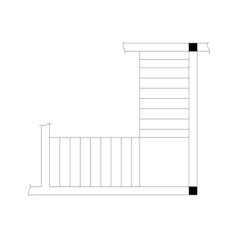 Metal Staircase L Shape Plan DWG CAD block thumbnail — stairs drawing
