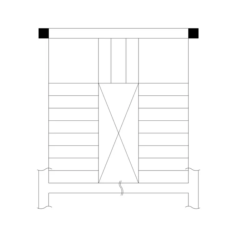 Metal Staircase U Shape Plan DWG CAD block thumbnail — stairs drawing