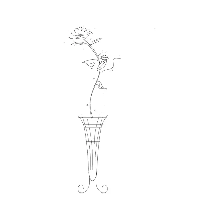 Metal Vase DWG CAD block thumbnail — accessories drawing