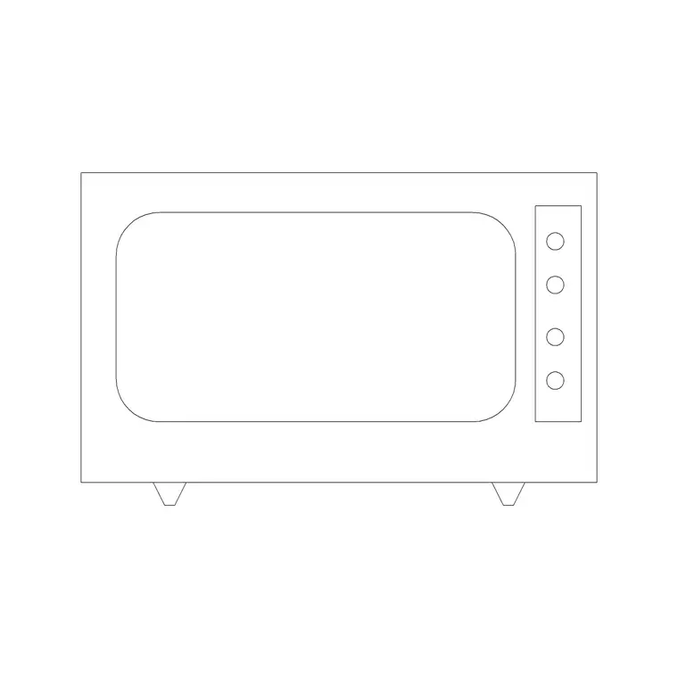 Microwave 11 DWG CAD block thumbnail — kitchen drawing