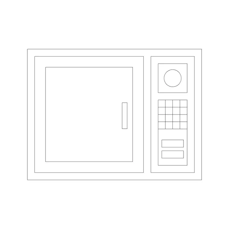Microwave 12 DWG CAD block thumbnail — kitchen drawing