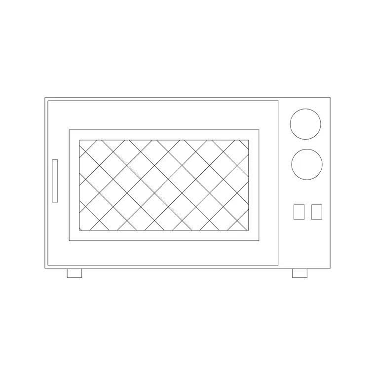 Microwave 14 DWG CAD block thumbnail — kitchen drawing