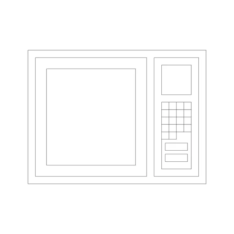 Microwave 15 DWG CAD block thumbnail — kitchen drawing