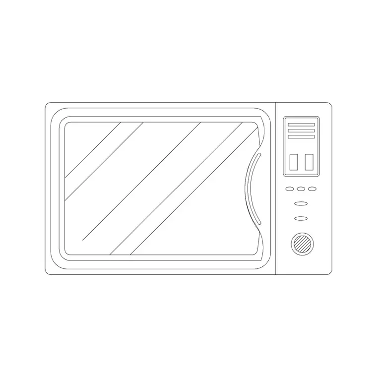 Microwave 20 DWG CAD block thumbnail — kitchen drawing