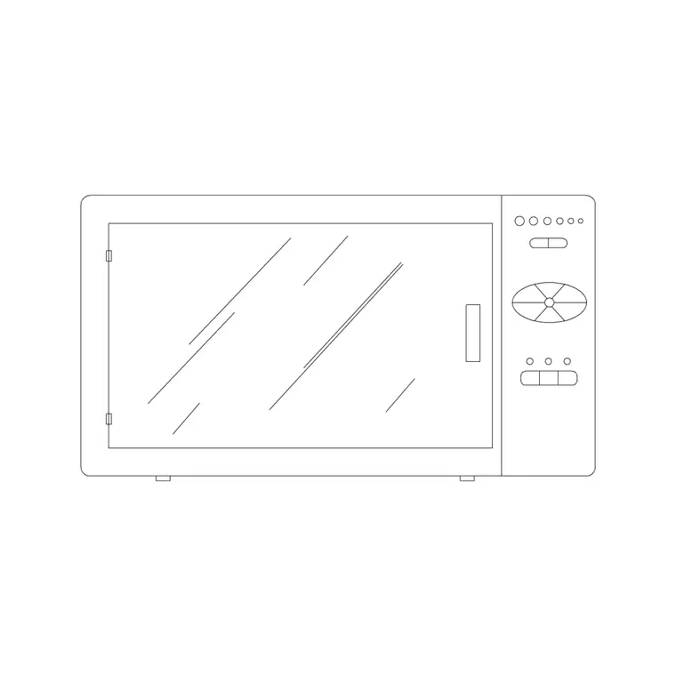Microwave 21 DWG CAD block thumbnail — kitchen drawing