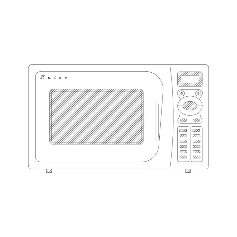 Microwave 28 DWG CAD block thumbnail — kitchen drawing