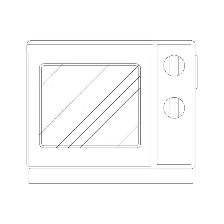 Microwave 30 DWG CAD block thumbnail — kitchen drawing