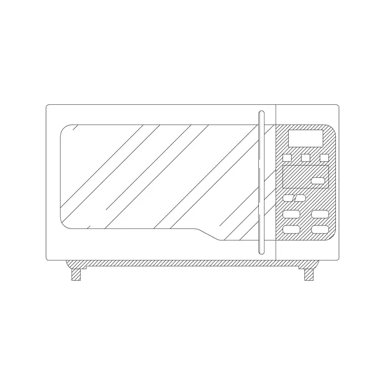 Microwave 5 DWG CAD block thumbnail — kitchen drawing