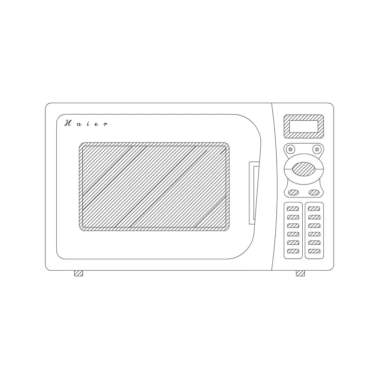 Microwave 6 DWG CAD block thumbnail — kitchen drawing