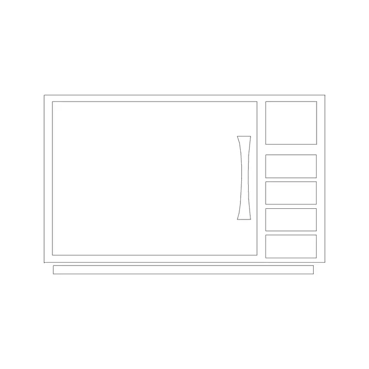 Microwave CAD block DWG — plan and elevation view