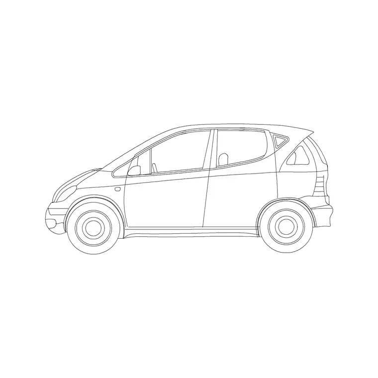 Mini Car DWG CAD block thumbnail — vehicles drawing
