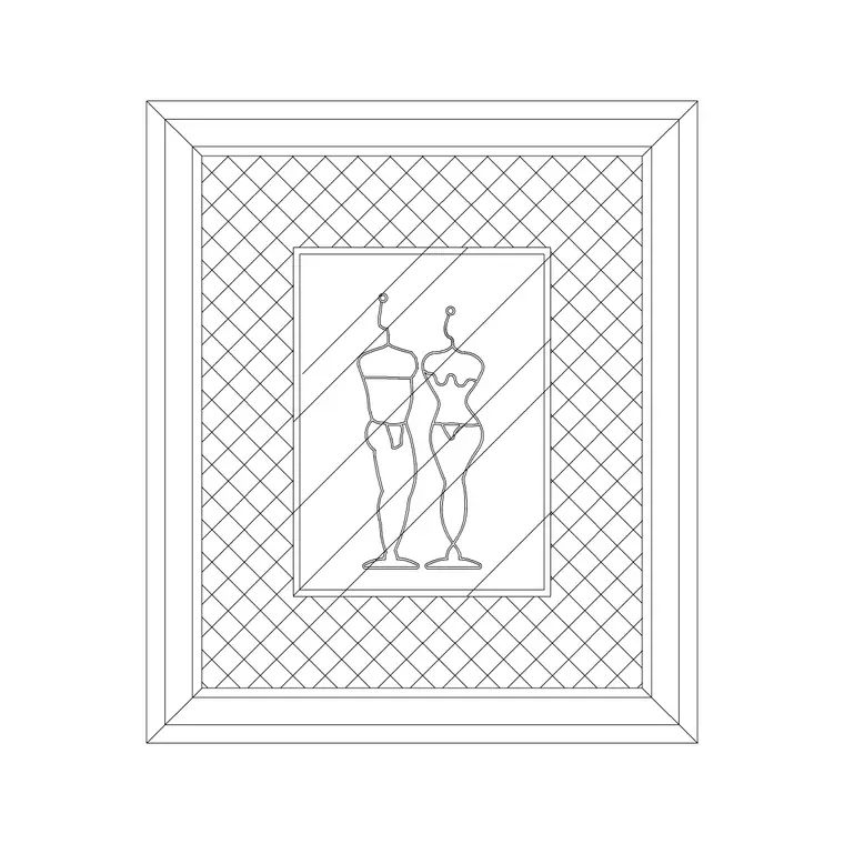 Model Picture Frame CAD block DWG — plan and elevation view