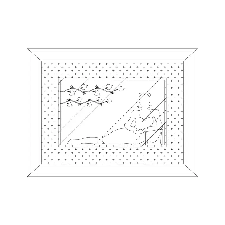 Model Picture CAD block DWG — plan and elevation view