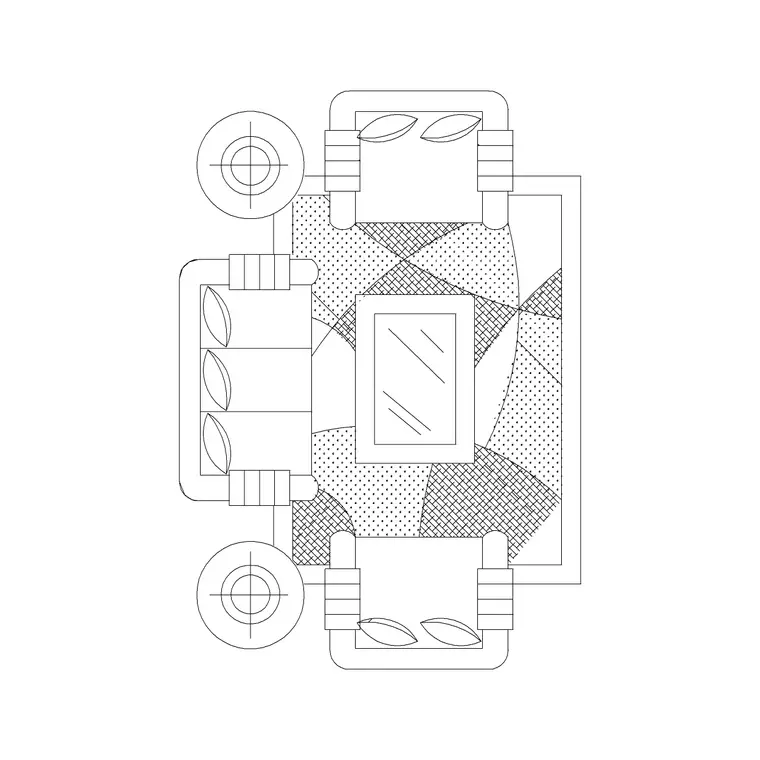 Modern 5 Seater Sofa DWG CAD block thumbnail — furniture drawing