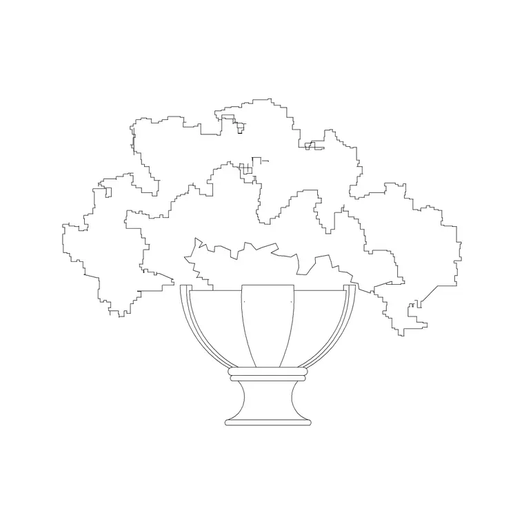 Modern Style Pot DWG CAD block thumbnail — accessories drawing