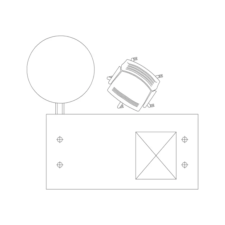 Modern Workstation DWG CAD block thumbnail — office drawing