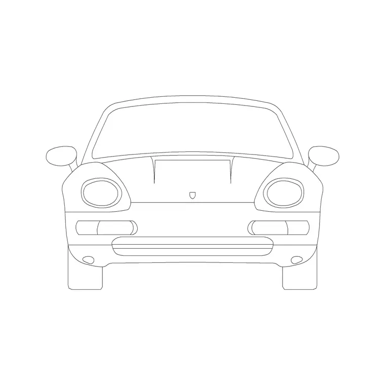 Muscle Car Front Ele (5) DWG CAD block thumbnail — vehicles drawing