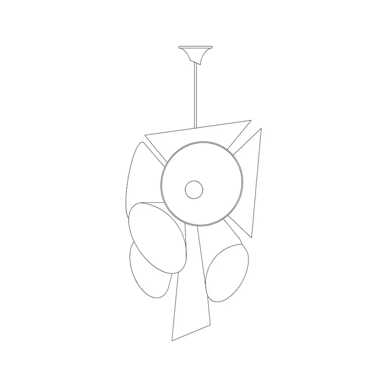 Nebula Light Front Ele DWG CAD block thumbnail — lighting drawing
