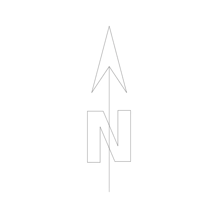 North Mark 15 DWG CAD block thumbnail — building symbols drawing