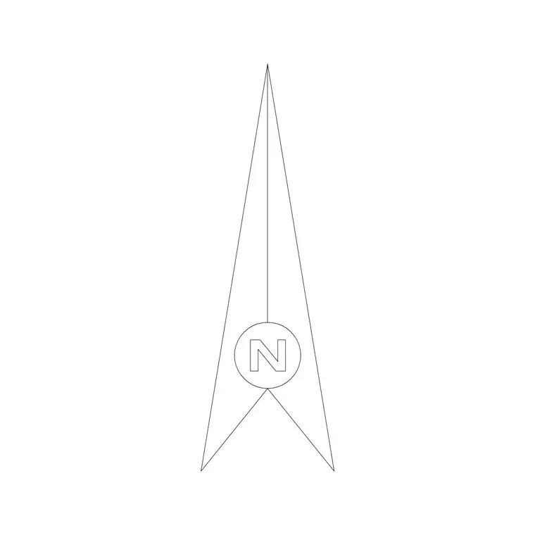 North Mark 18 DWG CAD block thumbnail — building symbols drawing