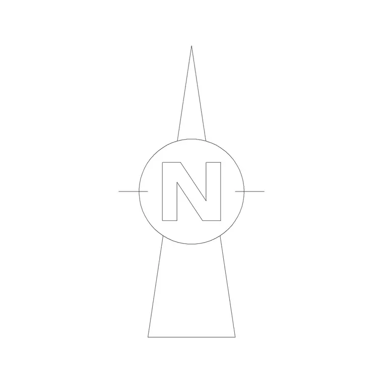 North Mark Arrow 1 DWG CAD block thumbnail — building symbols drawing