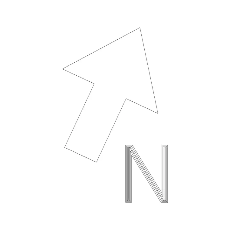 North Mark Arrow 6 DWG CAD block thumbnail — building symbols drawing