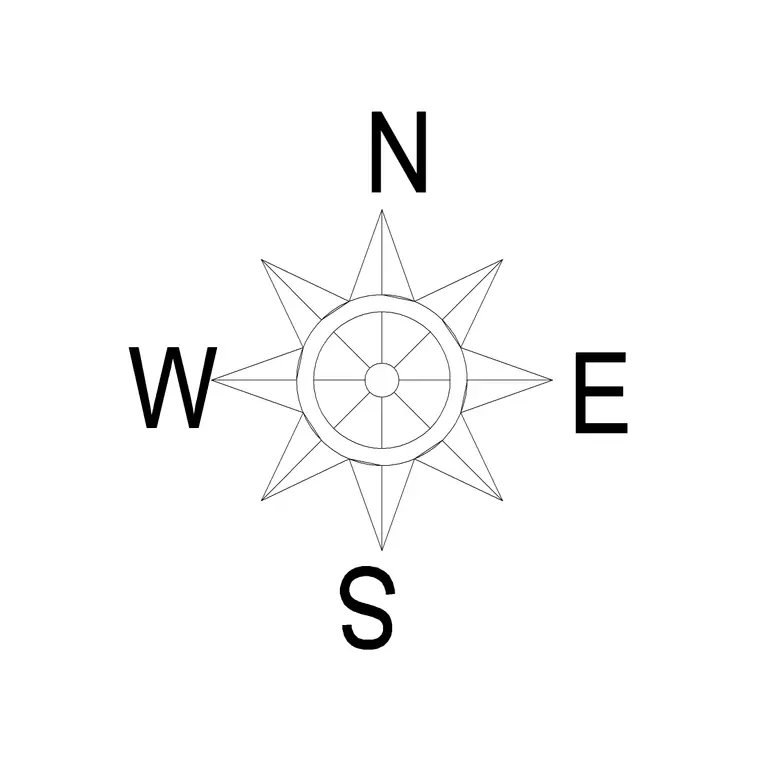 North Mark Arrow Star Style 1 DWG CAD block thumbnail — building symbols drawing