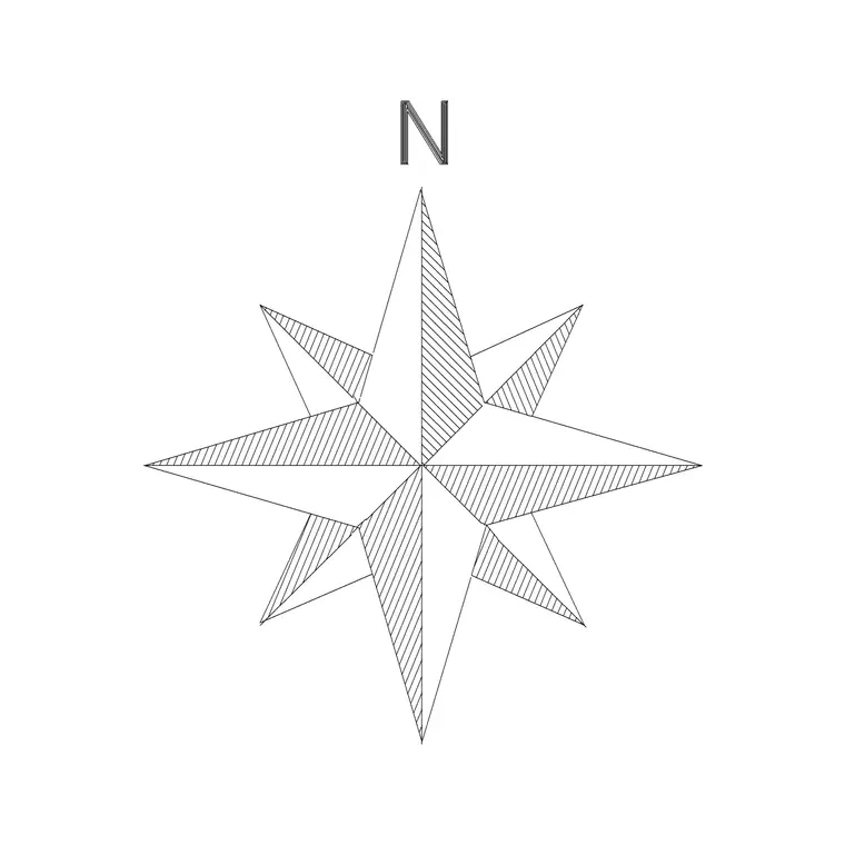 North Mark Star DWG CAD block thumbnail — building symbols drawing