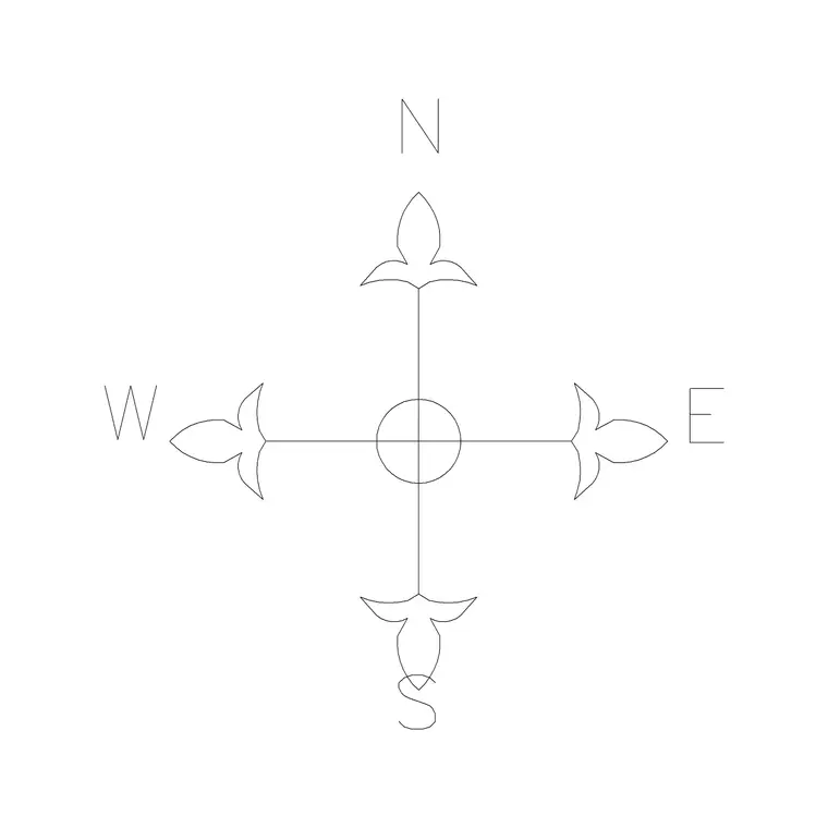 North Sign Complete DWG CAD block thumbnail — building symbols drawing