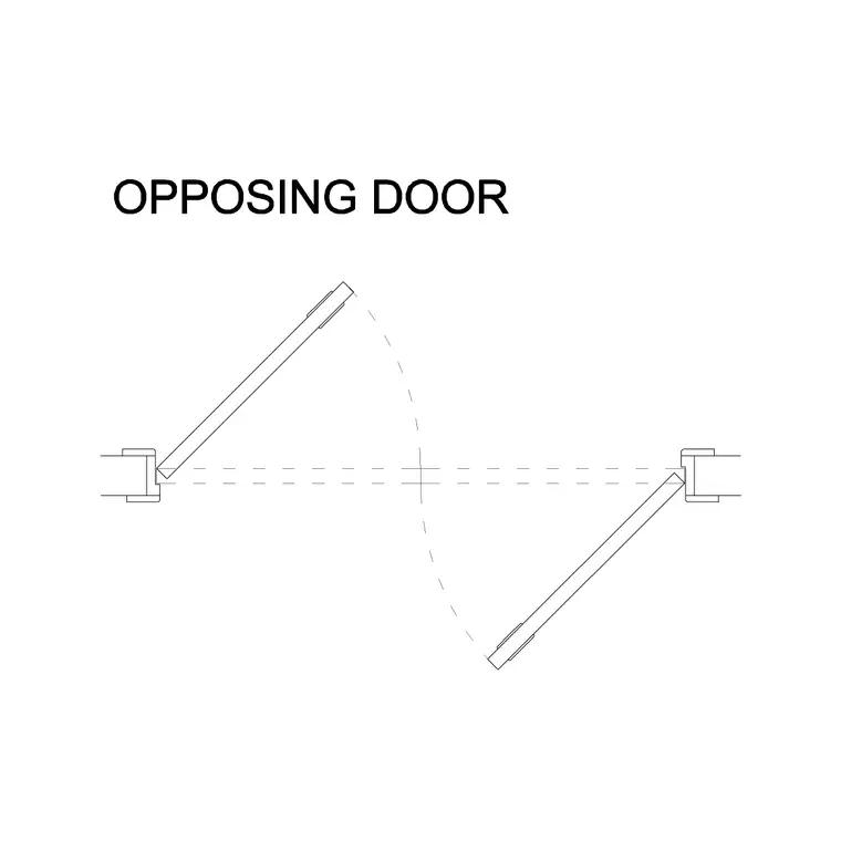 Oppossing Door DWG CAD block thumbnail — doors drawing