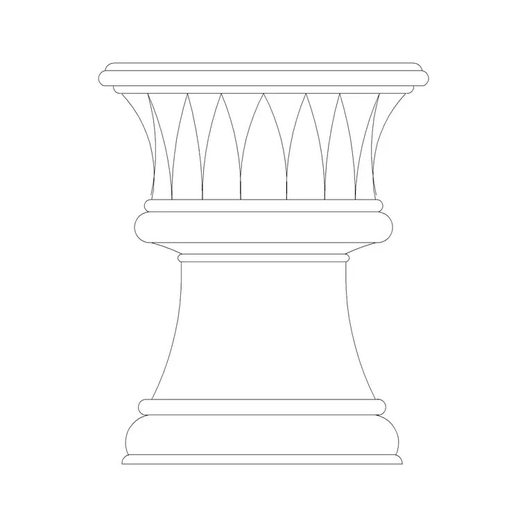 Outdoor Cement Pot DWG CAD block thumbnail — trees & plants drawing