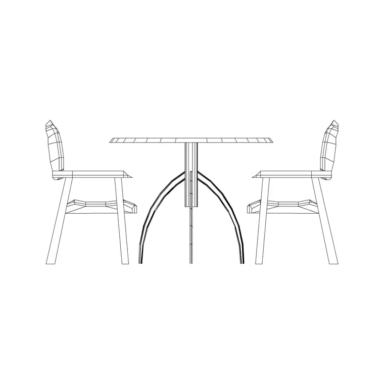 Outdoor Dining Set DWG CAD block thumbnail — furniture drawing