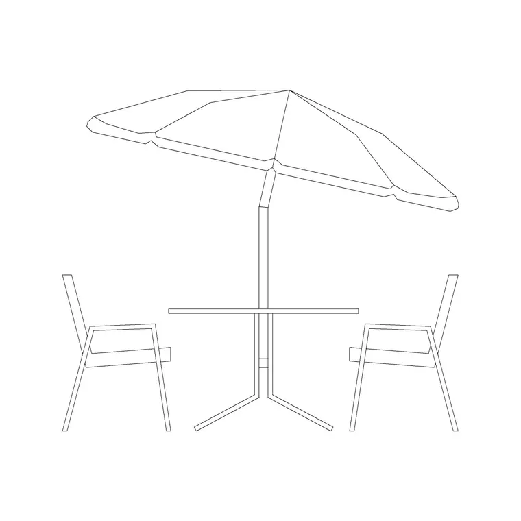 Outdoor Table And Chair 2P Ele DWG CAD block thumbnail — outdoor drawing