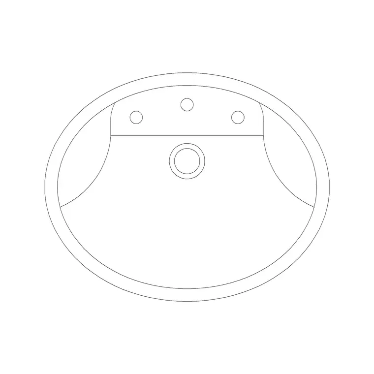 Oval Wash Basin 10 DWG CAD block thumbnail — bathroom drawing