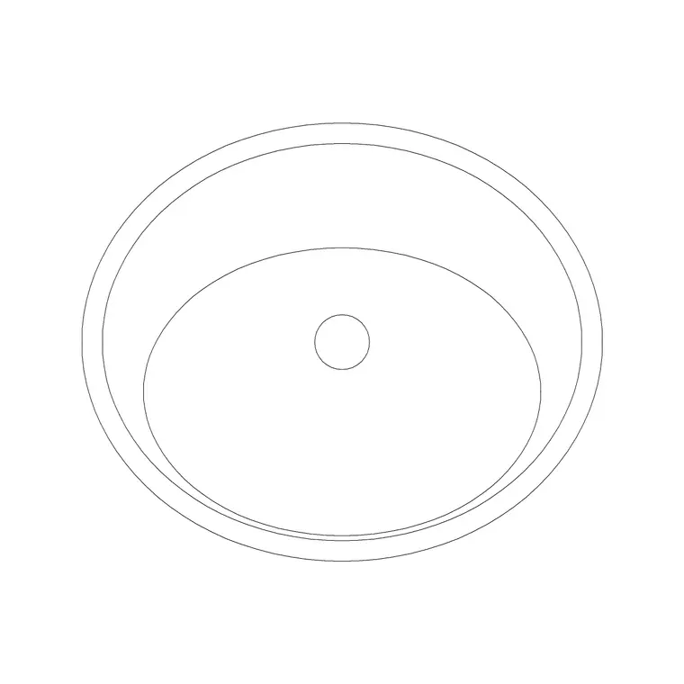 Oval Wash Basin 2 DWG CAD block thumbnail — bathroom drawing