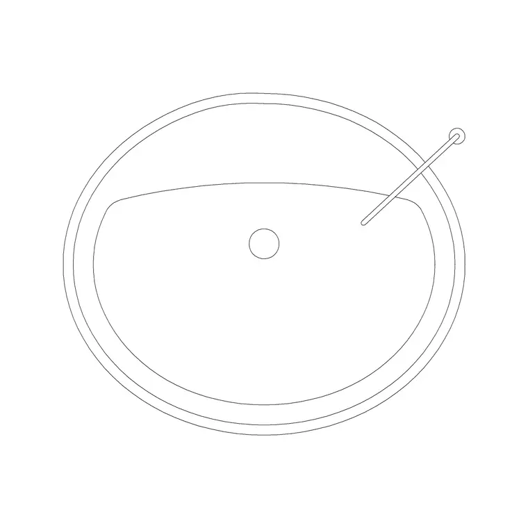 Oval Wash Basin 3 DWG CAD block thumbnail — bathroom drawing