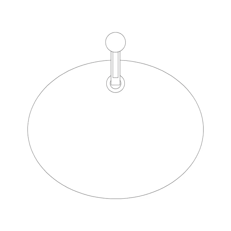 Oval Wash Basin 5 DWG CAD block thumbnail — bathroom drawing