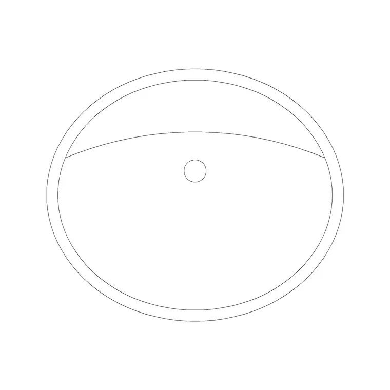 Oval Wash Basin 7 DWG CAD block thumbnail — bathroom drawing