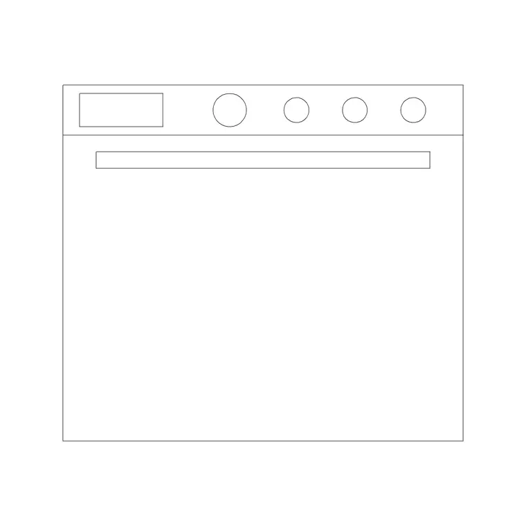 Oven Without Burner DWG CAD block thumbnail — kitchen drawing