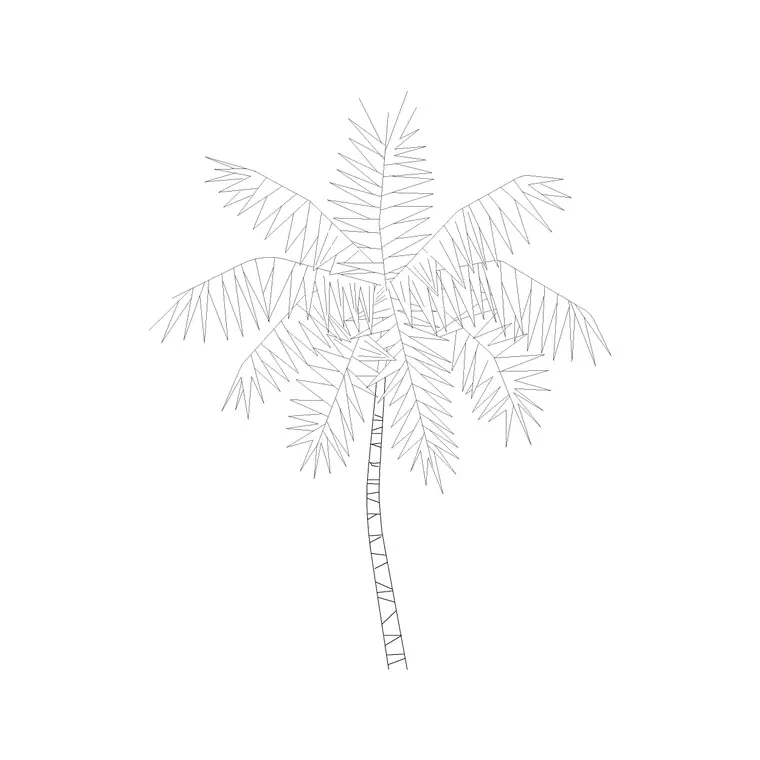 Palm Elevation 13 DWG CAD block thumbnail — trees & plants drawing